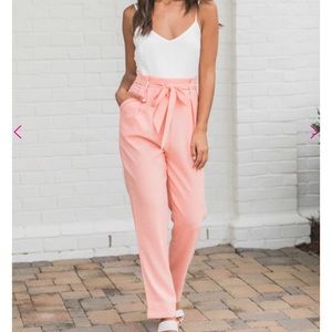 NWOT WMN LG Coral & White Jumpsuit Pink Lily